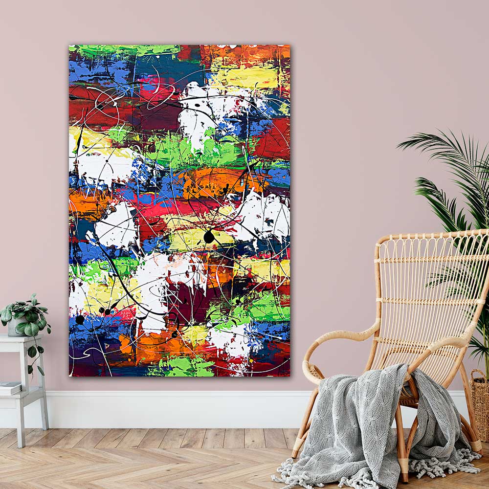 Große Gemälde sind schöne Bilder für die Wand im Wohnzimmer Fusion I 70x140 cm