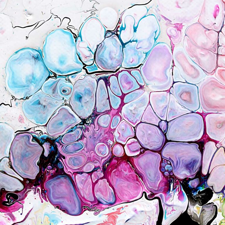 Trendiges Leinwandbild mit farbige Kunst Moments II 100x100 cm