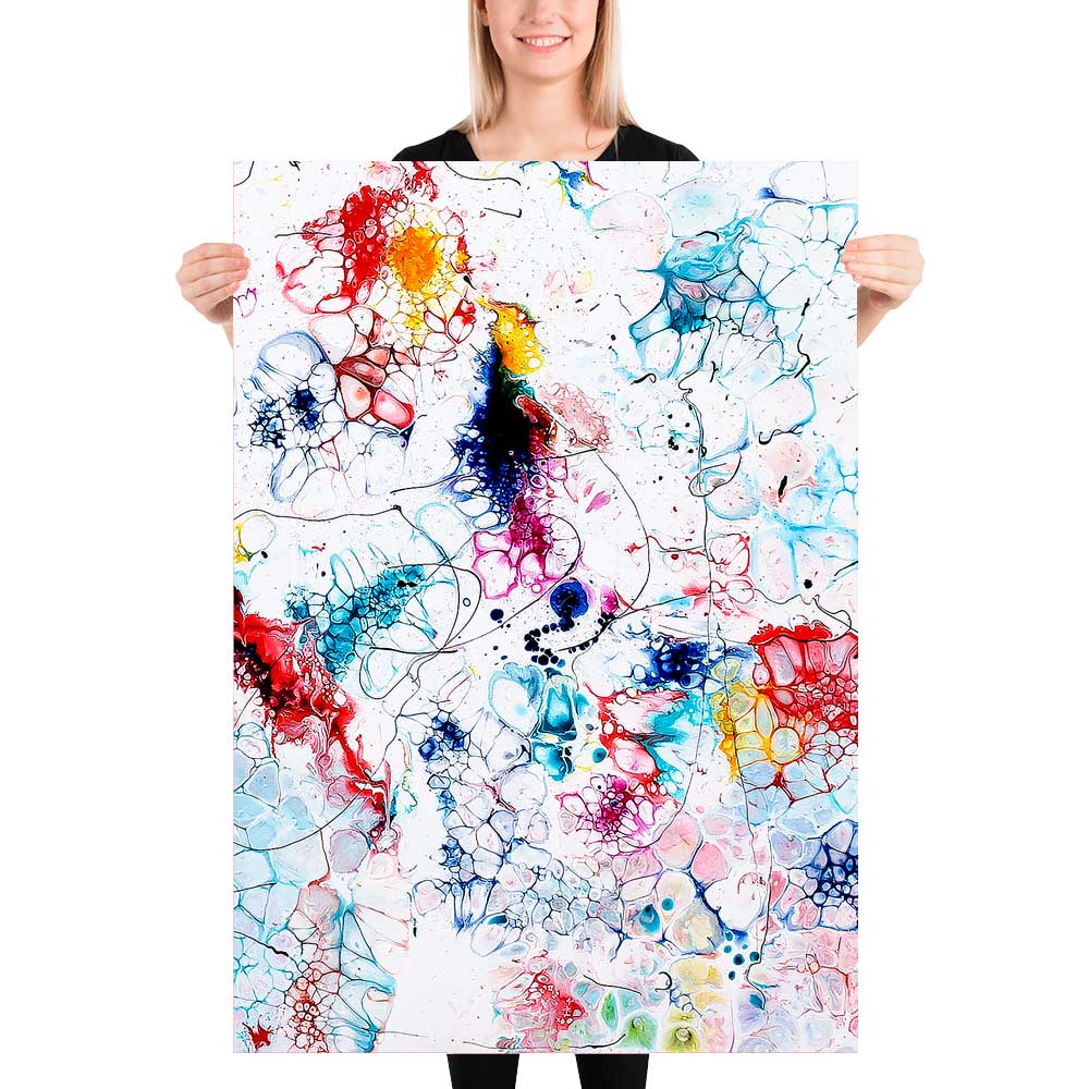 Abstrakte Kunst Poster mit trendigen Farben in einer exklusiven Qualität Elevation I 70x100 cm