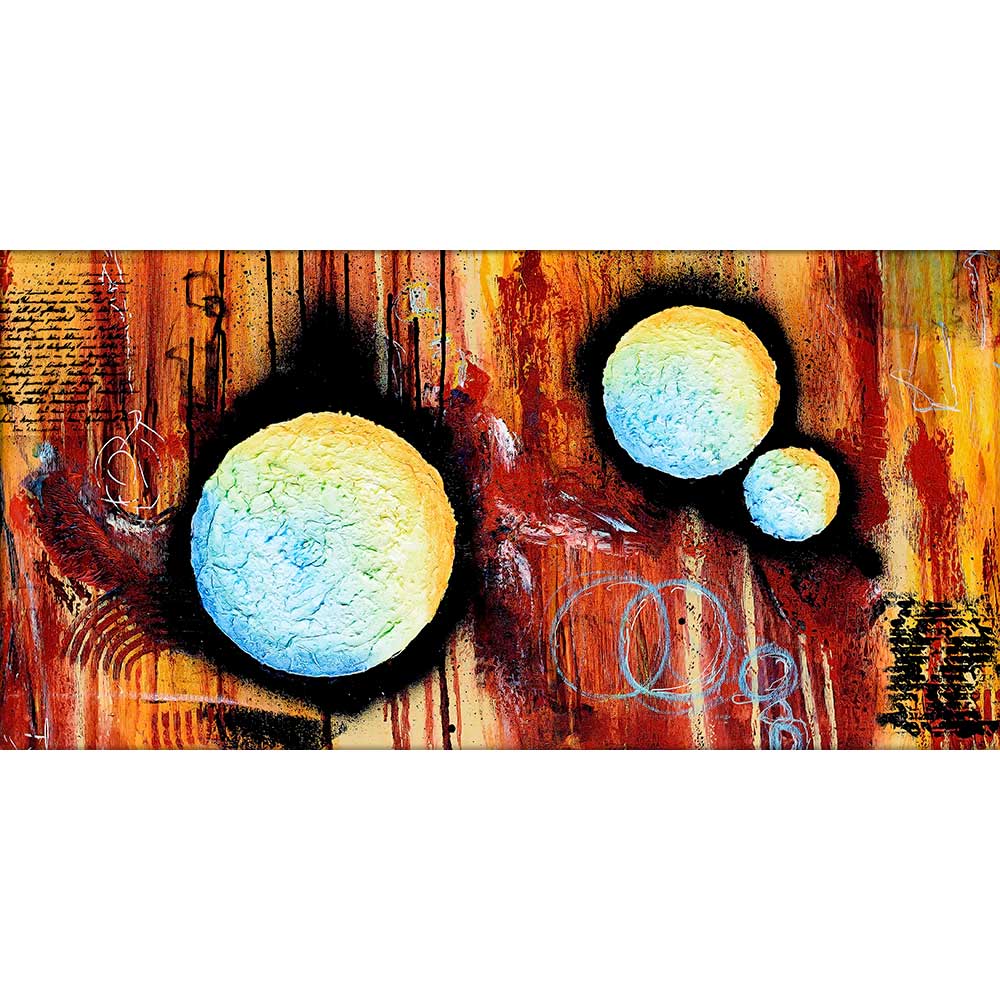 Große Leinwandbilder mit moderner Kunst in Querformat Sphere II 70x140 cm