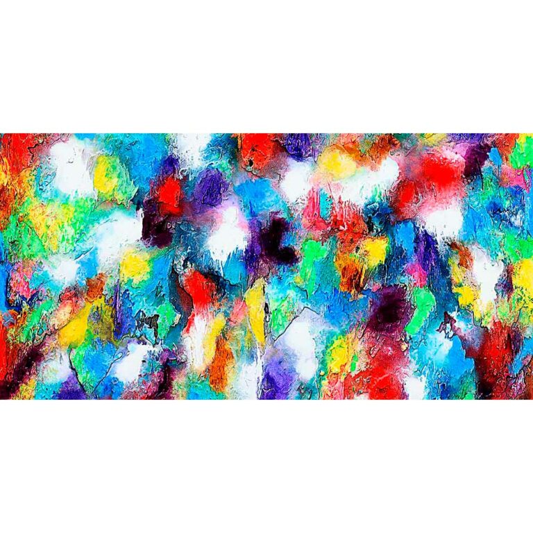Handbespannter Kunstdruck auf Leinwand in einem farbfrohen Design - Alteration I 70x140 cm