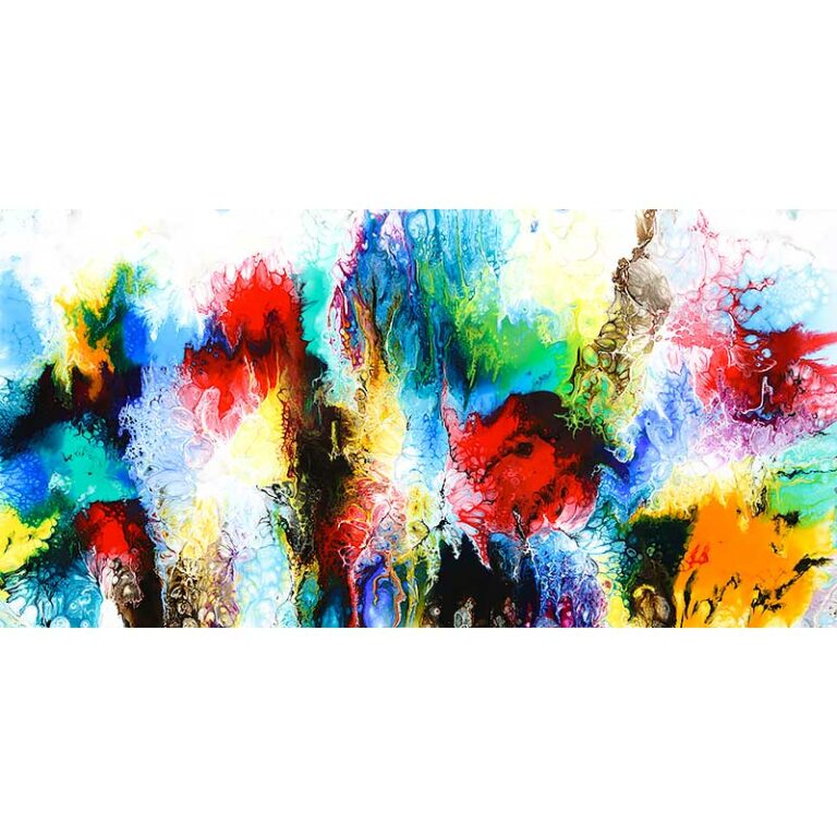 Abstraktes Gemälde in einem gegenwärtigen Kunstdesign mit klassischen Farben Elevation IV 70x140 cm