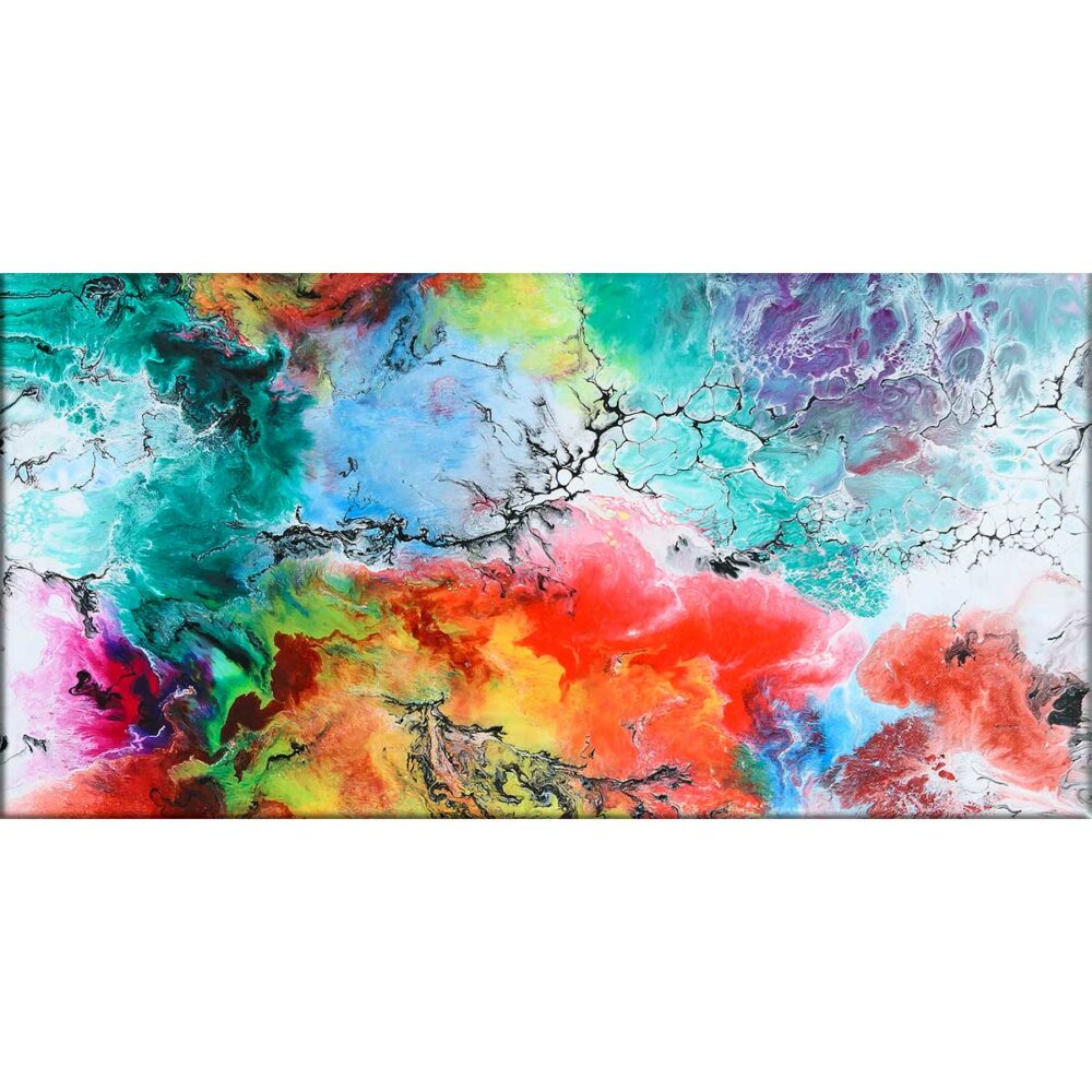 Farbenfrohes Leinwandbild mit abstrakter Kunst Altitude III 70x140 cm