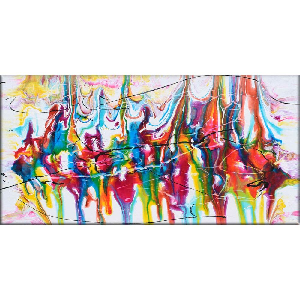 Großes Leinwandbild XXL mit trendigen Farben Heroic I 70x140 cm