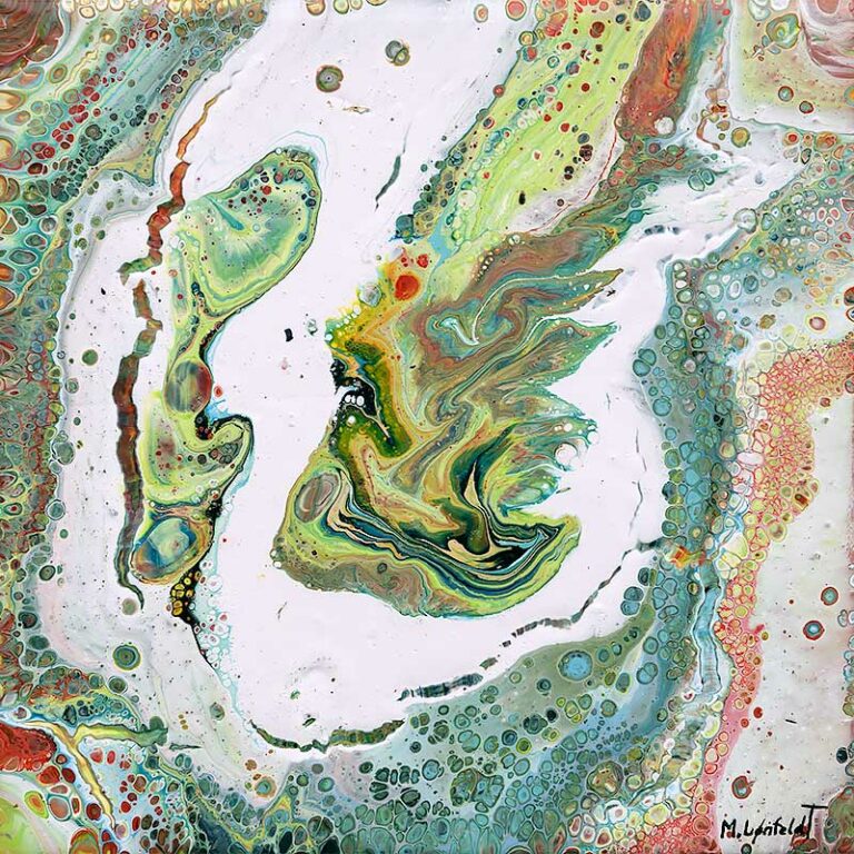 Kleines Wandbild mit abstrakten Farben Fluctuation II 30x30 cm