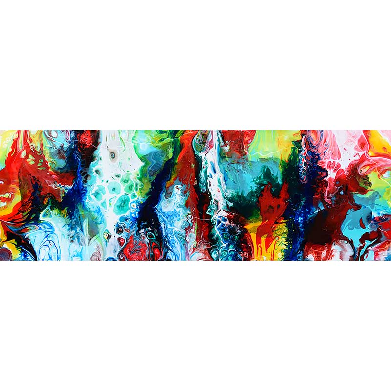 Abstraktes Acrylbild mit großer Farbvielfalt Brilliance II 40x120 cm