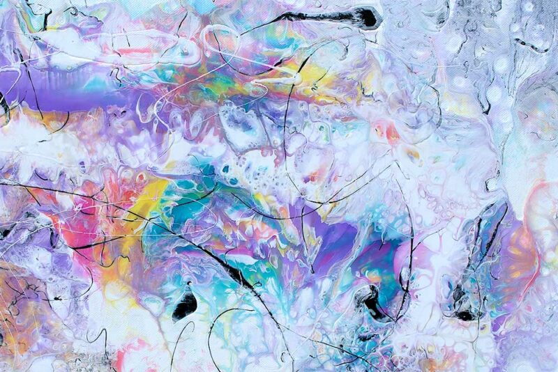 Gemälde mit ansprechenden Pastellfarben Transparency IV 100x100 cm