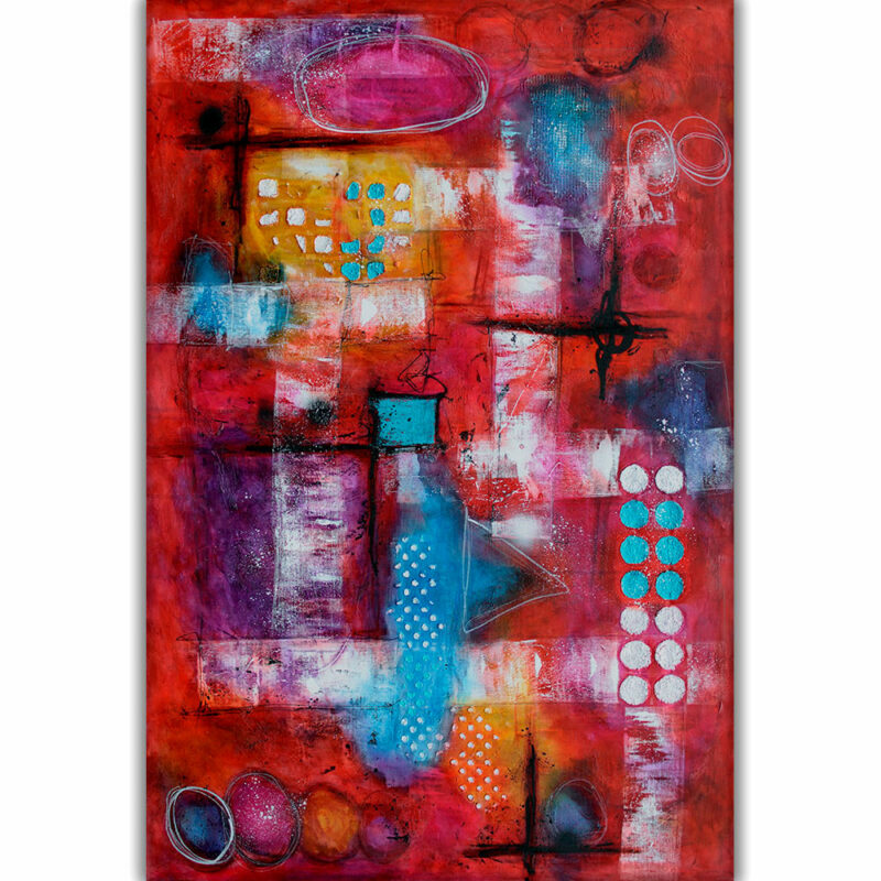 Leinwandbild in roten Farben Intuition I 100x150 cm
