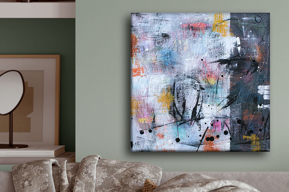 Gemälde auf Leinwand für Wohnzimmer Restless I 40x40 cm