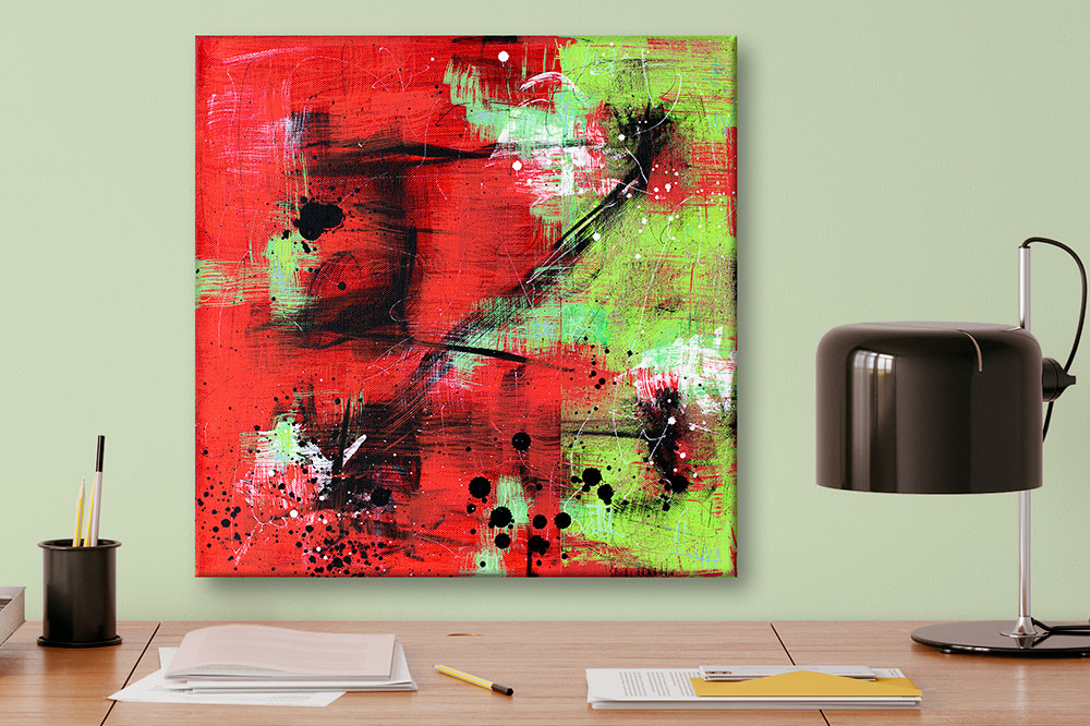 Rotes Acrylbild für Zuhause Ease I 40x40 cm