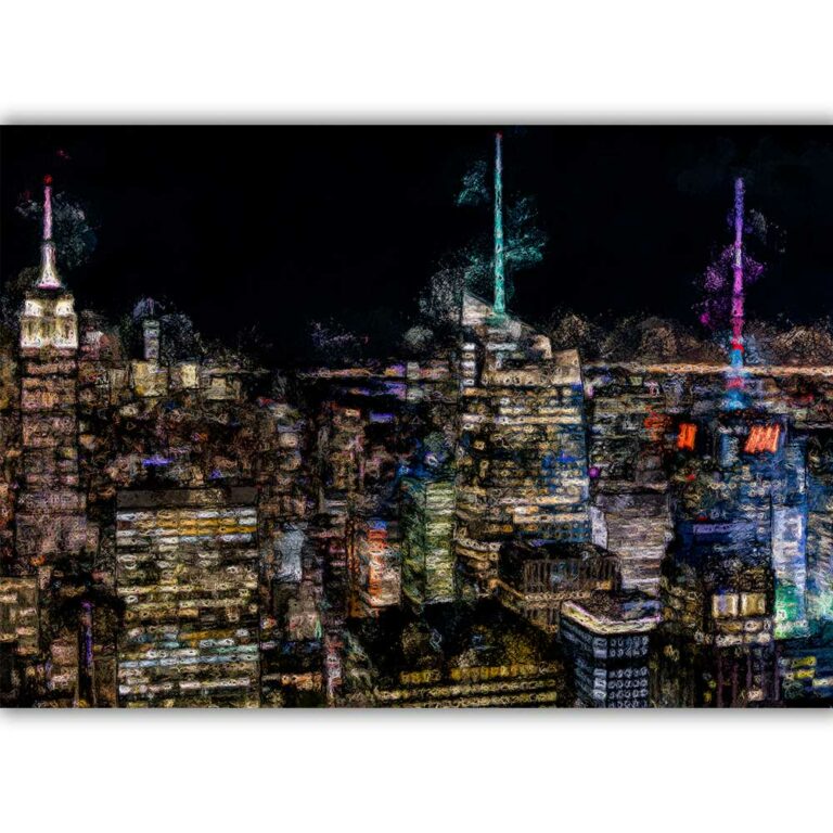 New York Poster Skyline Nacht
