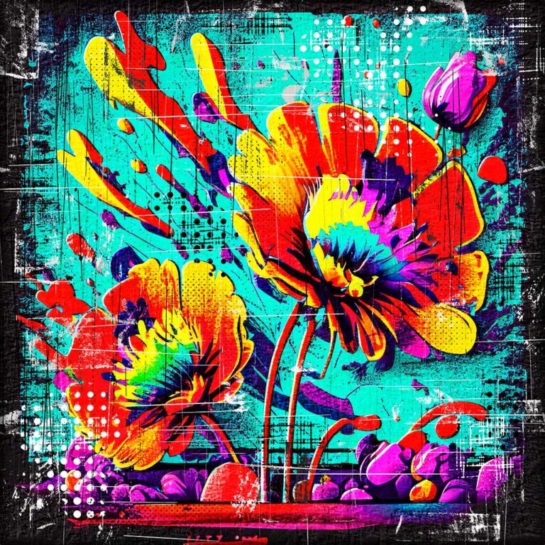 Leinwandbild Pop Art Blumen I