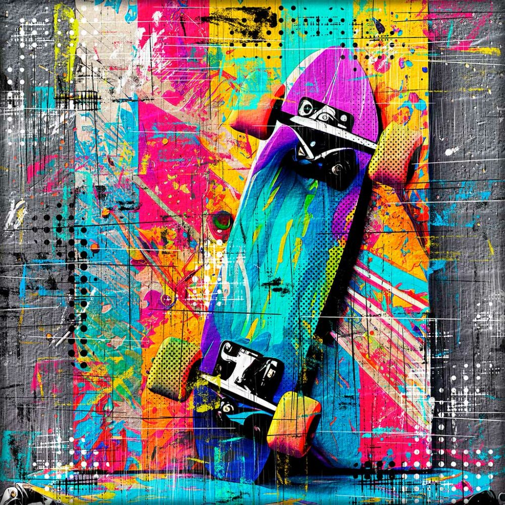 Leinwandbild Pop Art Skateboard I