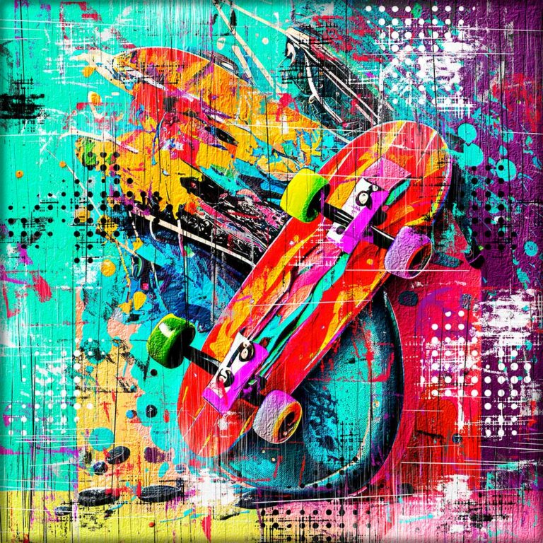 Pop Art Leinwandbild Skateboard II