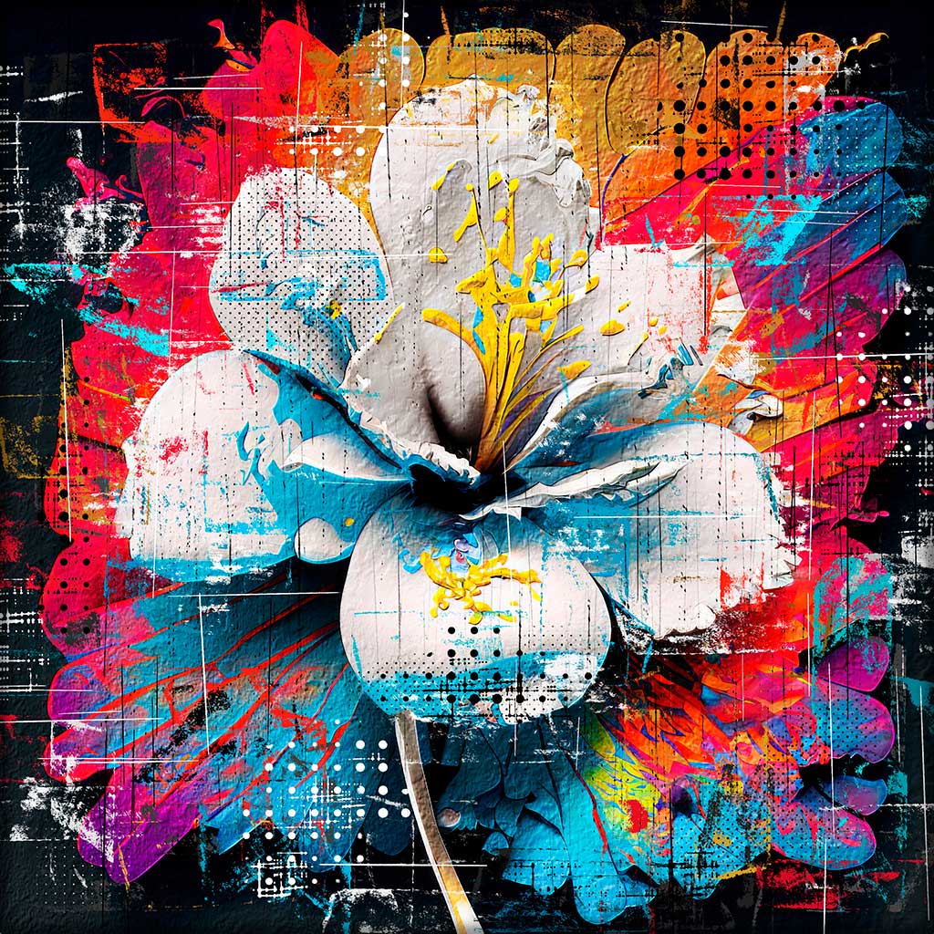 Pop Art Wandbild Blumen IV